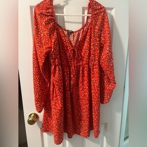 Red Floral Women's Baby doll dress